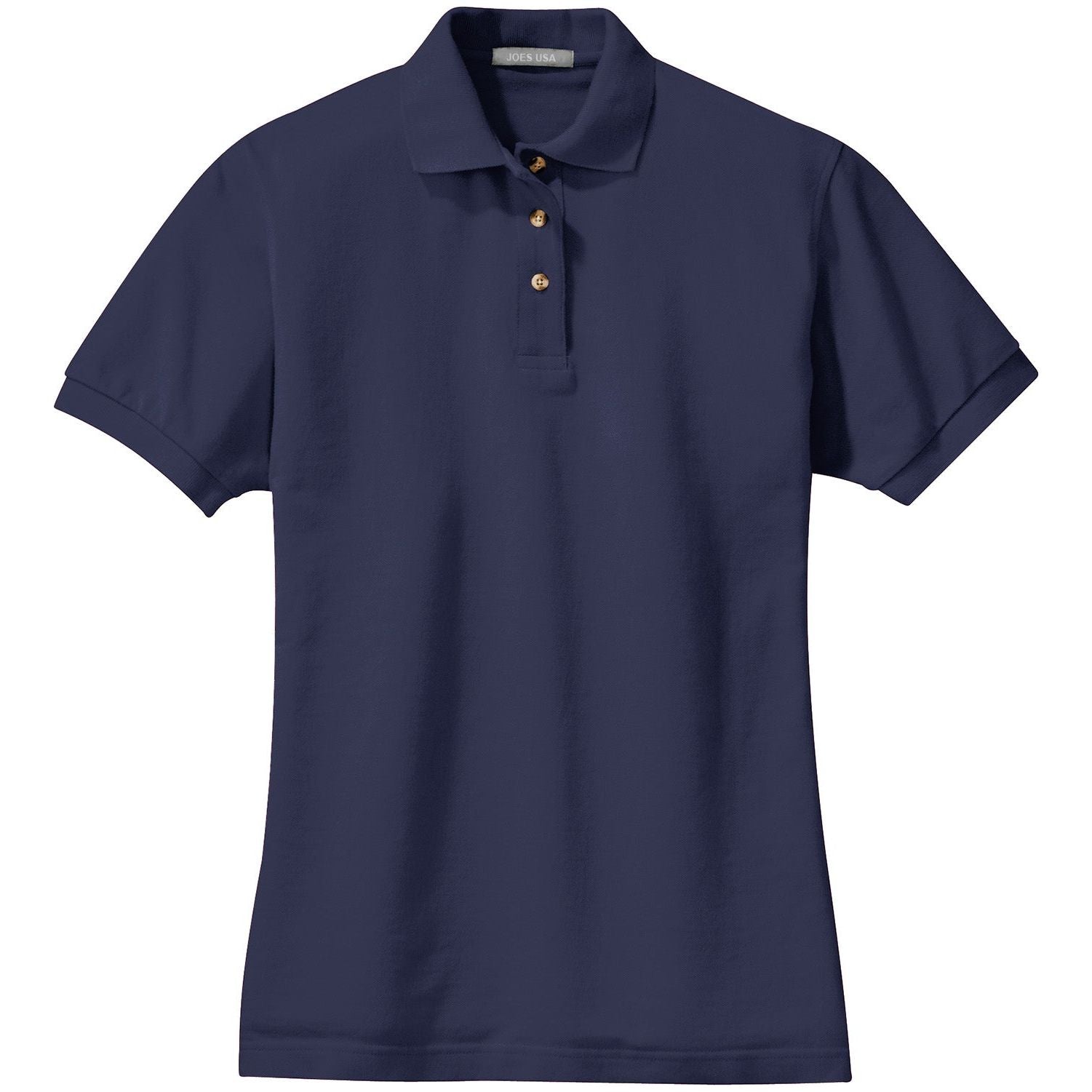 Ladies Pique Knit Polo Joe's USA Navy X-Small