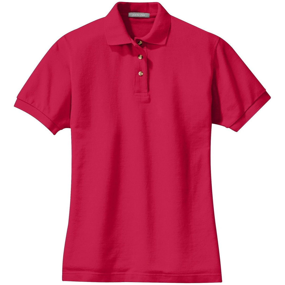 Ladies Pique Knit Polo Joe's USA Red X-Small