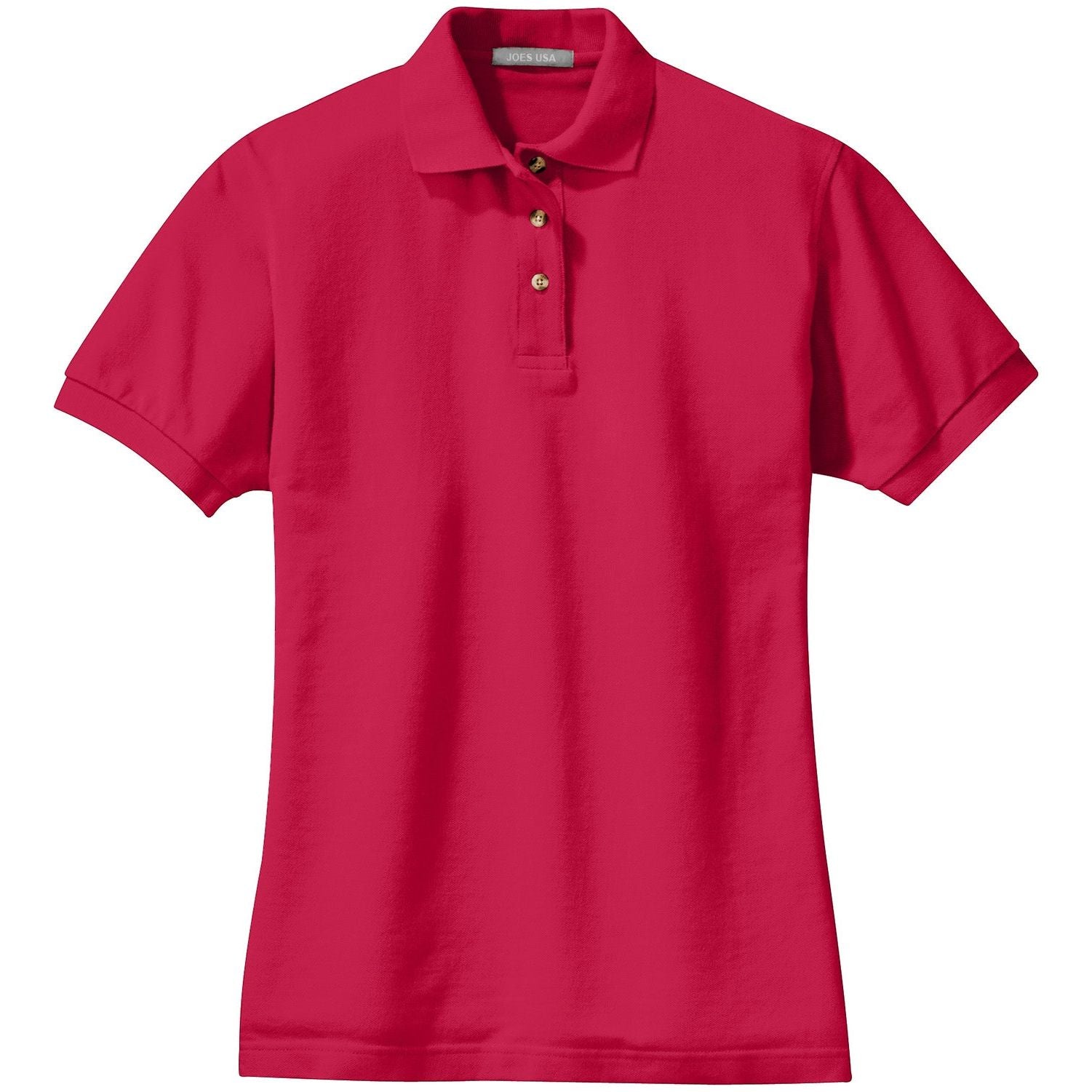 Ladies Pique Knit Polo Joe's USA Red X-Small