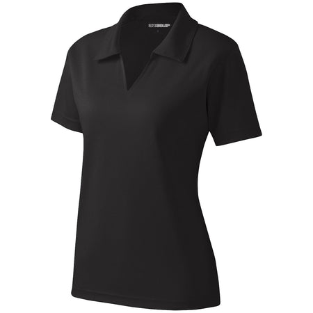 Ladies Dri-Mesh V-Neck Polo Polos/Knits DRI-EQUIP Black X-Small