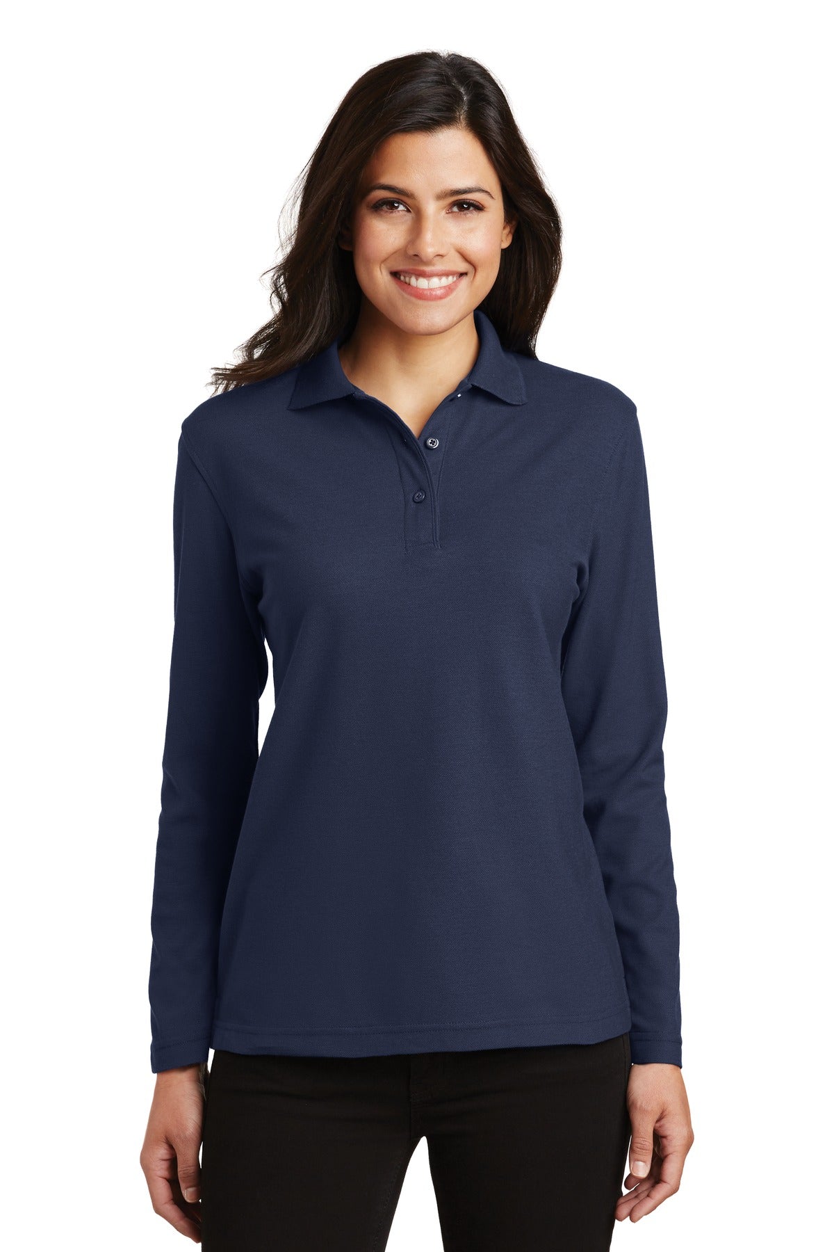Port Authority L500LS Women's Silk Touch Long Sleeve Polo Wholesale Blank