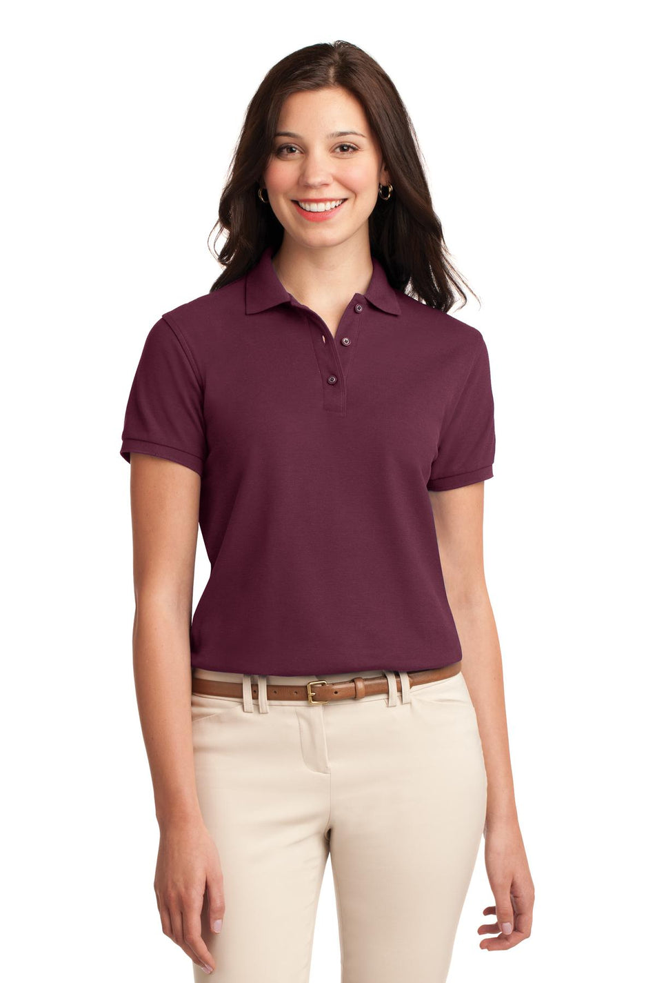 Port Authority ®  Women's Silk Touch™ Polo.  L500 - Burgundy - Port Authority L500