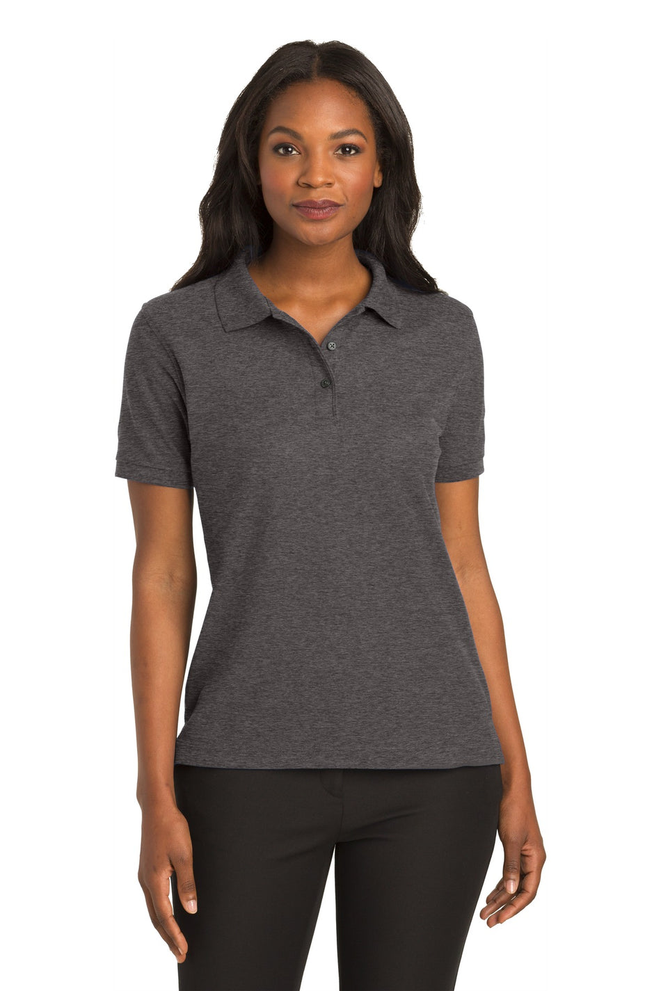 Port Authority ®  Women's Silk Touch™ Polo.  L500 - Charcoal Heather Grey - Port Authority L500