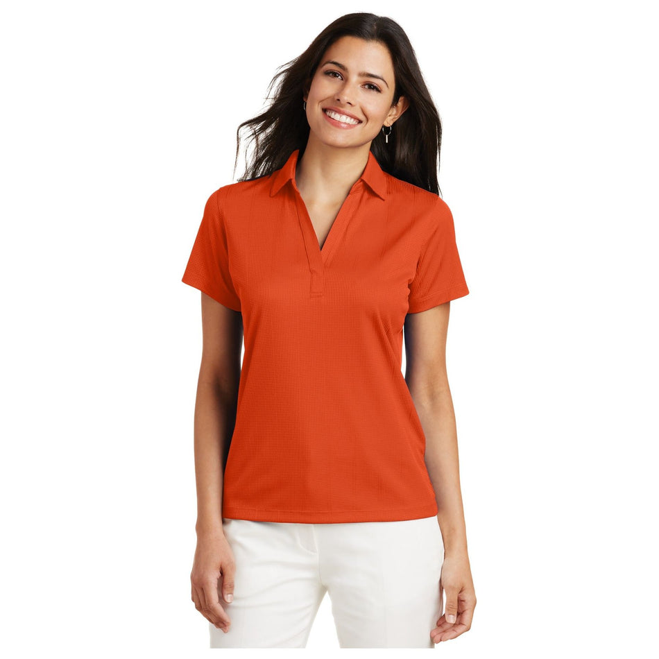 Port Authority ® Women's Performance Fine Jacquard Polo. L528 - Port Authority L528 Polos/Knits Port Authority Autumn Orange XS