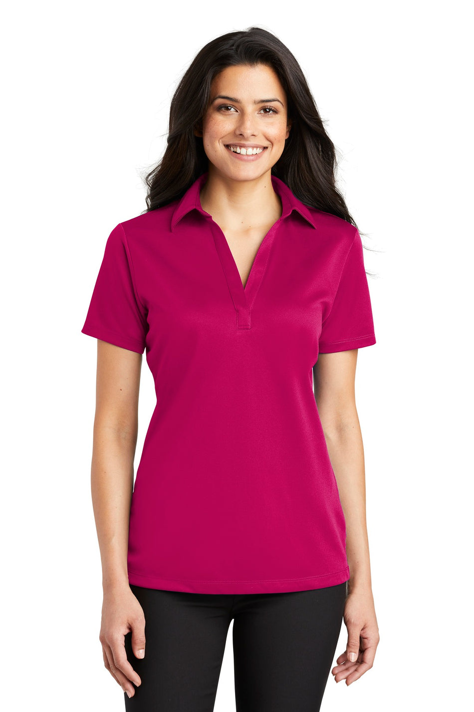 Port Authority ®  Women's Silk Touch™ Performance Polo. L540 - Pink Raspberry - Port Authority L540