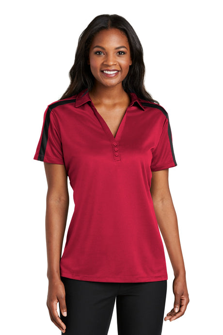 Port Authority L547 Women's Silk Touch Performance Colorblock Stripe Polo Wholesale Blank