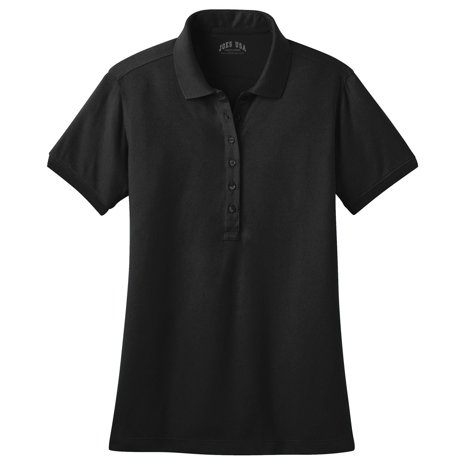 Ladies Stretch Pique Polo Women's Joe's USA Black X-Small