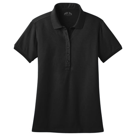 Ladies Stretch Pique Polo Women's Joe's USA Black X-Small