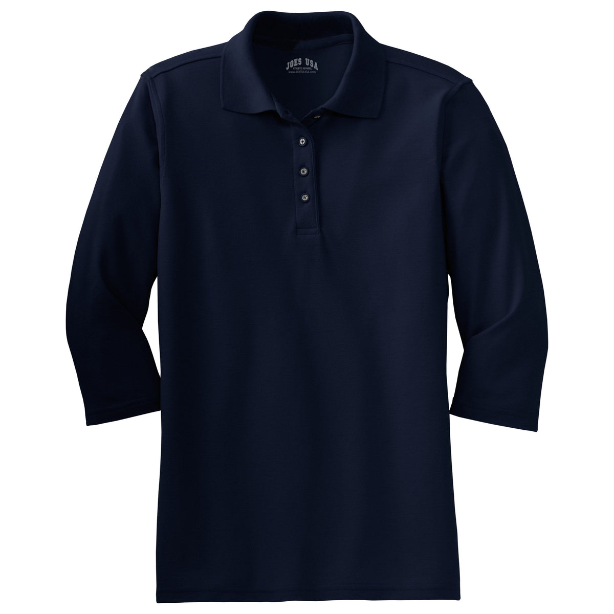 Ladies Silk Touch™ 3/4-Sleeve Polo Polos/Knits Joe's USA Navy X-Small