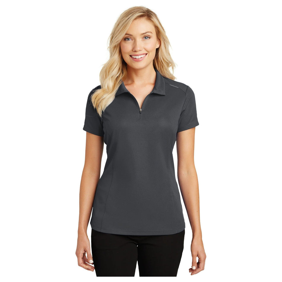 Port Authority ®  Women's Pinpoint Mesh Zip Polo. L580 - Port Authority L580