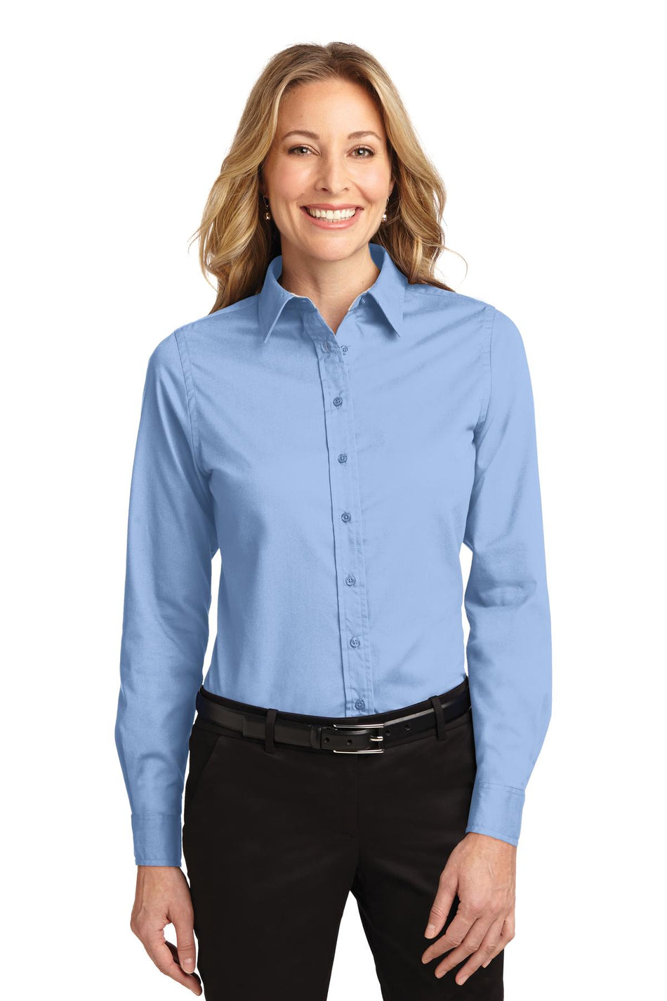 Port Authority ®  Women's Long Sleeve Easy Care Shirt.  L608 - Light Blue/ Light Stone - Port Authority L608