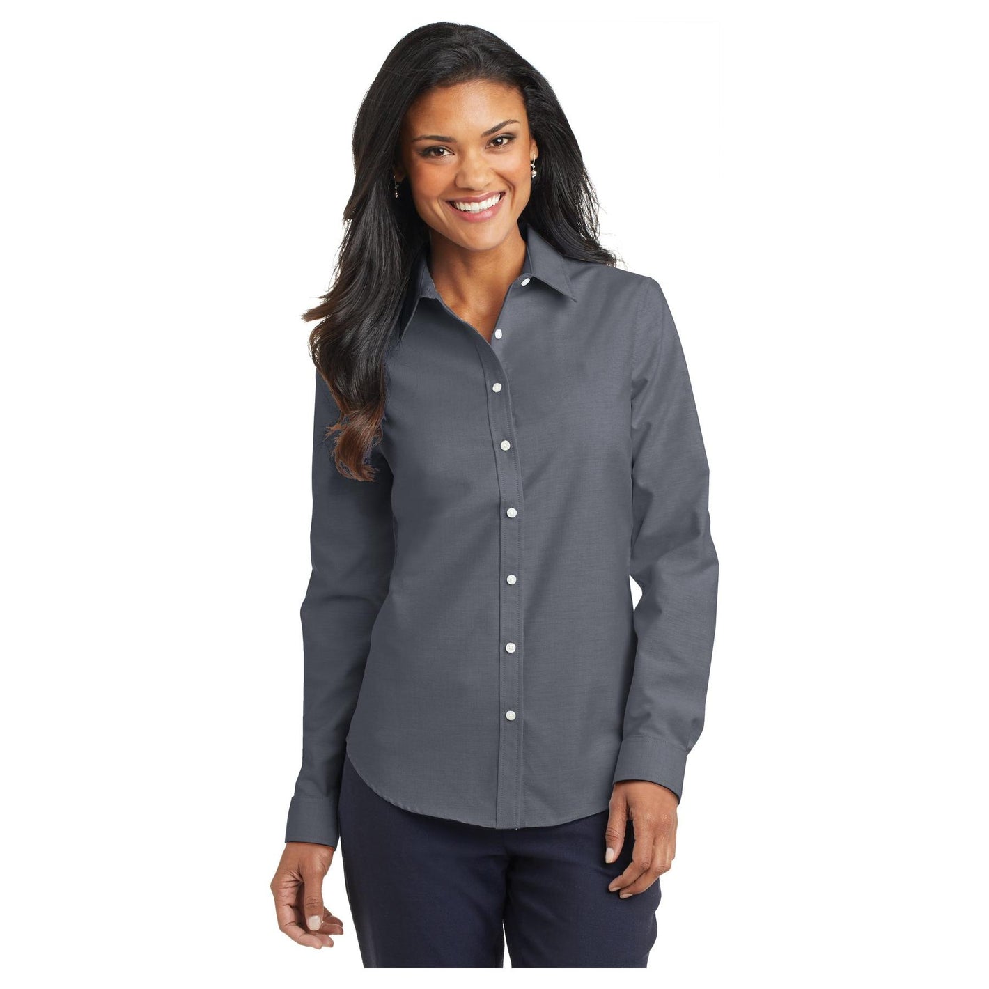 Port Authority ® Women's SuperPro ™ Oxford Shirt. L658 - Port Authority L658 Women's Port Authority Black XS