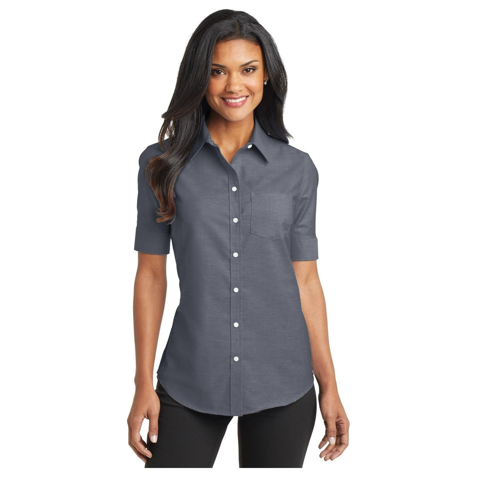 Port Authority ®  Women's Short Sleeve SuperPro ™  Oxford Shirt. L659 - Port Authority L659