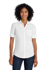 Port Authority ®  Women's Short Sleeve SuperPro ™  Oxford Shirt. L659 - Port Authority L659