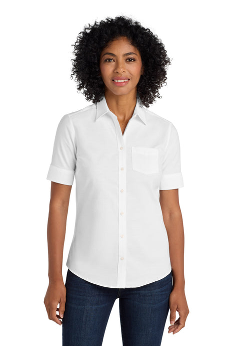 Port Authority ®  Women's Short Sleeve SuperPro ™  Oxford Shirt. L659 - Port Authority L659