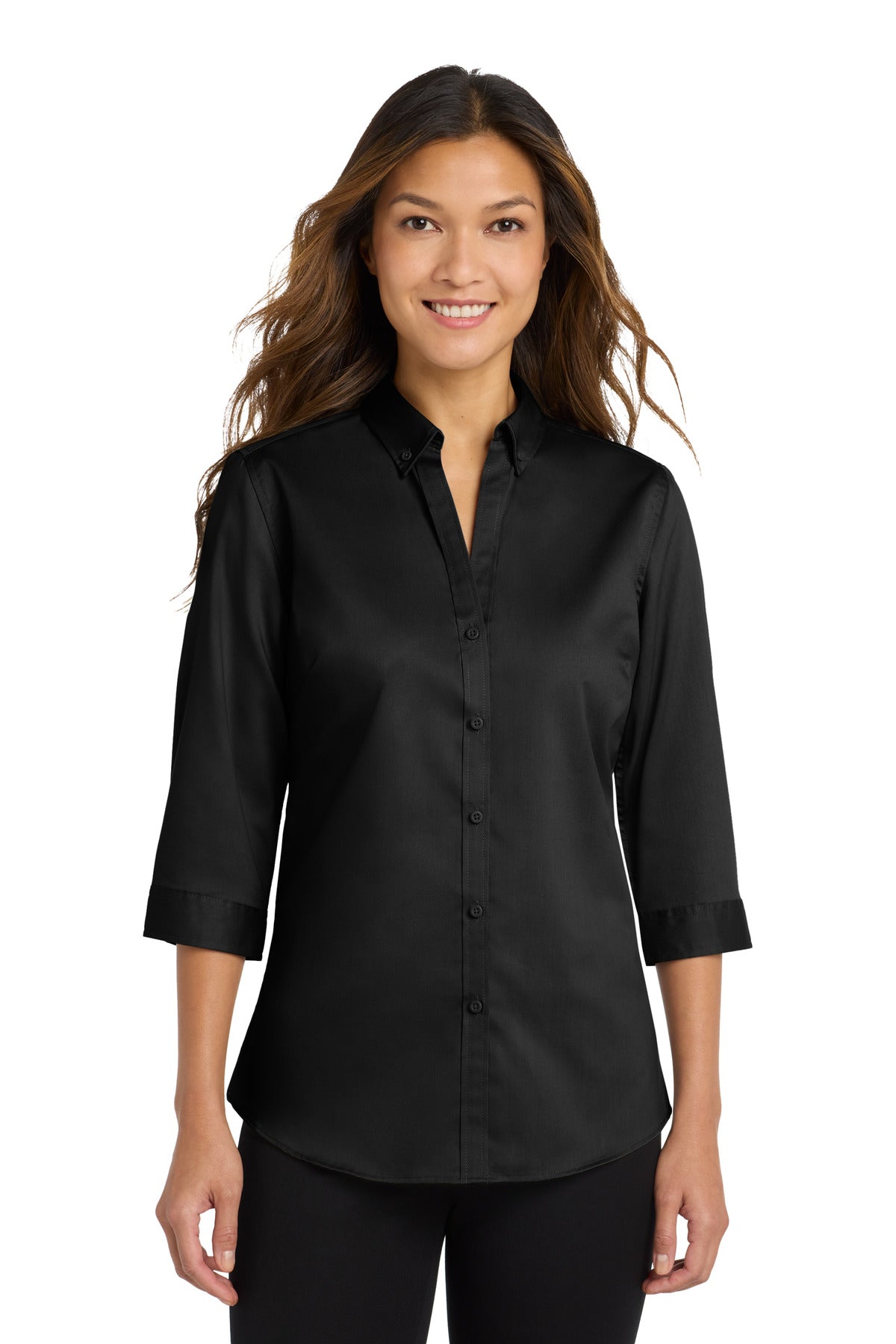 Port Authority ®  Women's 3/4-Sleeve SuperPro ™  Twill Shirt. L665 - Port Authority L665