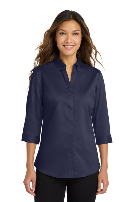 Port Authority ®  Women's 3/4-Sleeve SuperPro ™  Twill Shirt. L665 - Port Authority L665