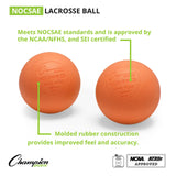 NOCSAE LACROSSE BALLS, BULK PACK ORANGE