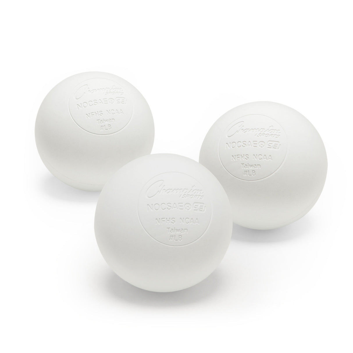 LACROSSE BALL SET WHITE, 3-PACK