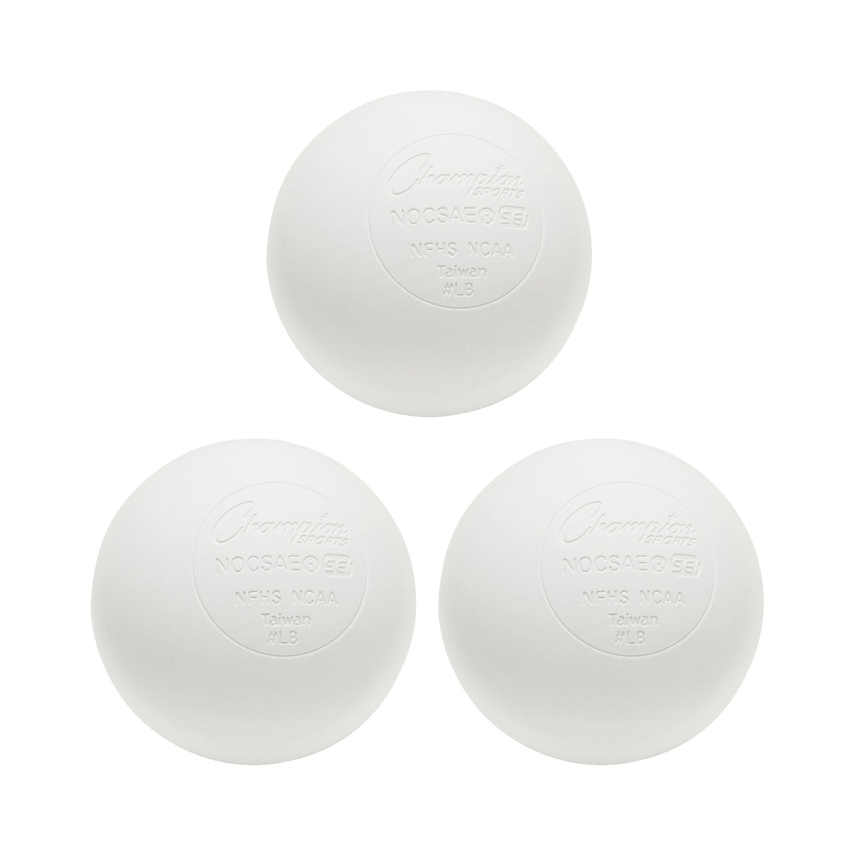 LACROSSE BALL SET WHITE, 3-PACK