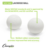 LACROSSE BALL SET WHITE, 3-PACK