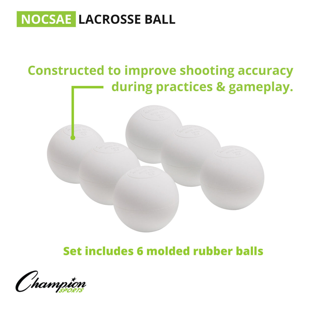 LACROSSE BALL SET WHITE, 3-PACK