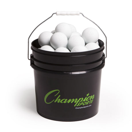 Champion Sports LBWN36 Lacrosse Ball Bucket White