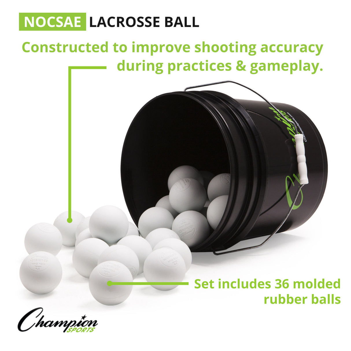 LACROSSE BALL BUCKET WHITE