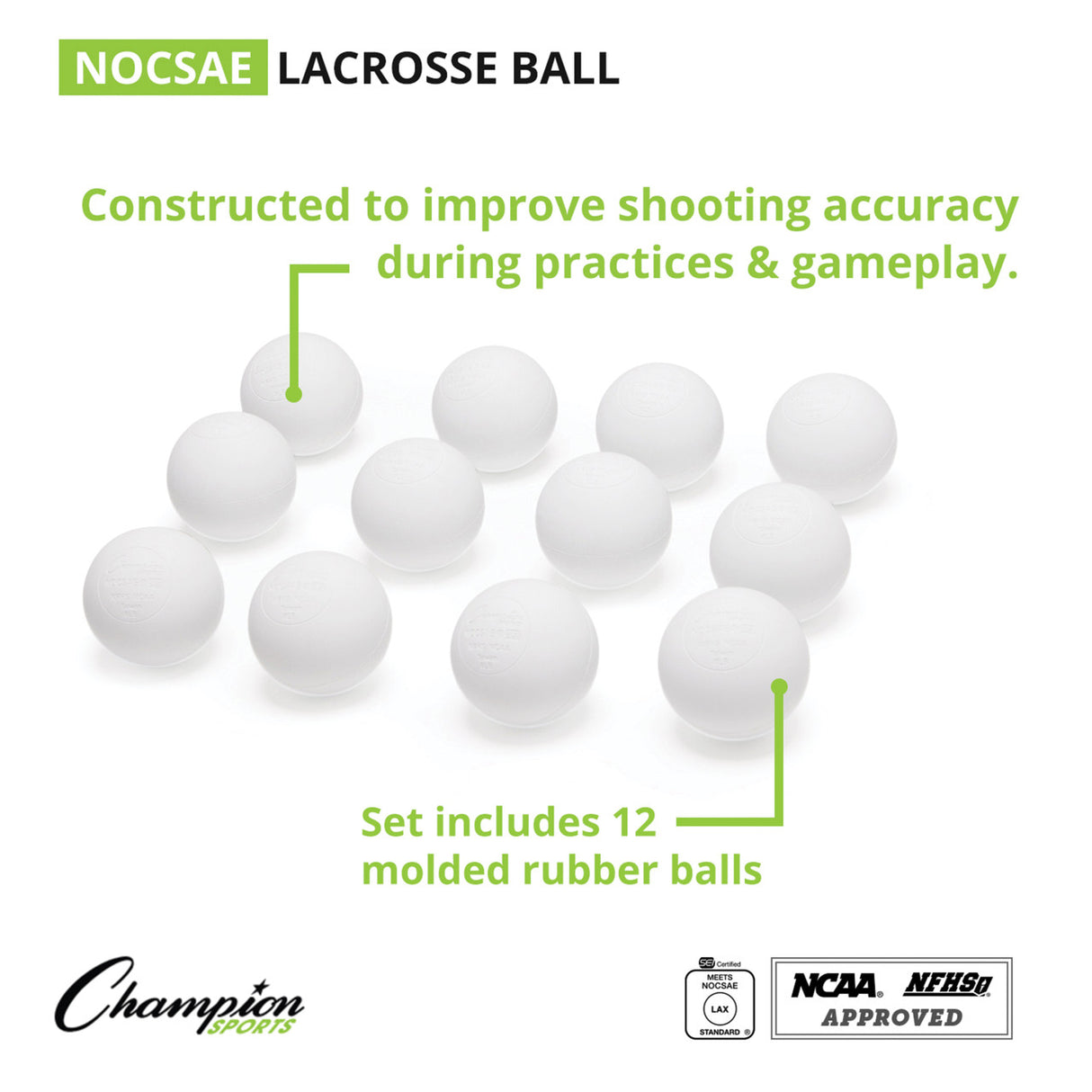NOCSAE LACROSSE BALLS, BULK PACK ORANGE