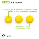 LACROSSE BALL SET WHITE, 3-PACK