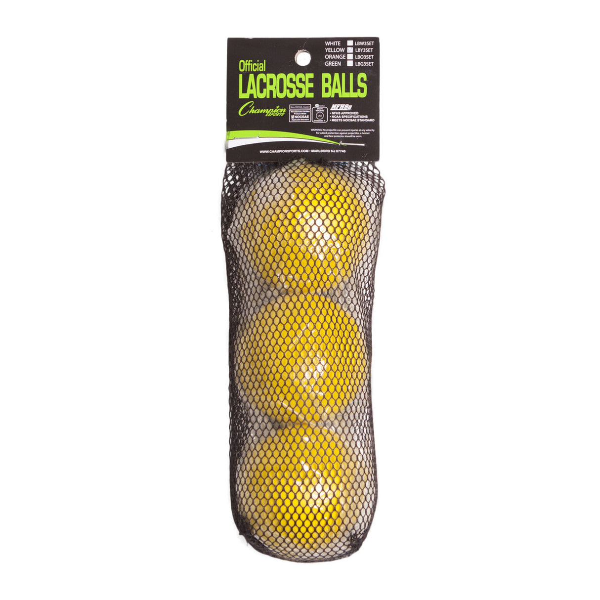 LACROSSE BALL SET WHITE, 3-PACK