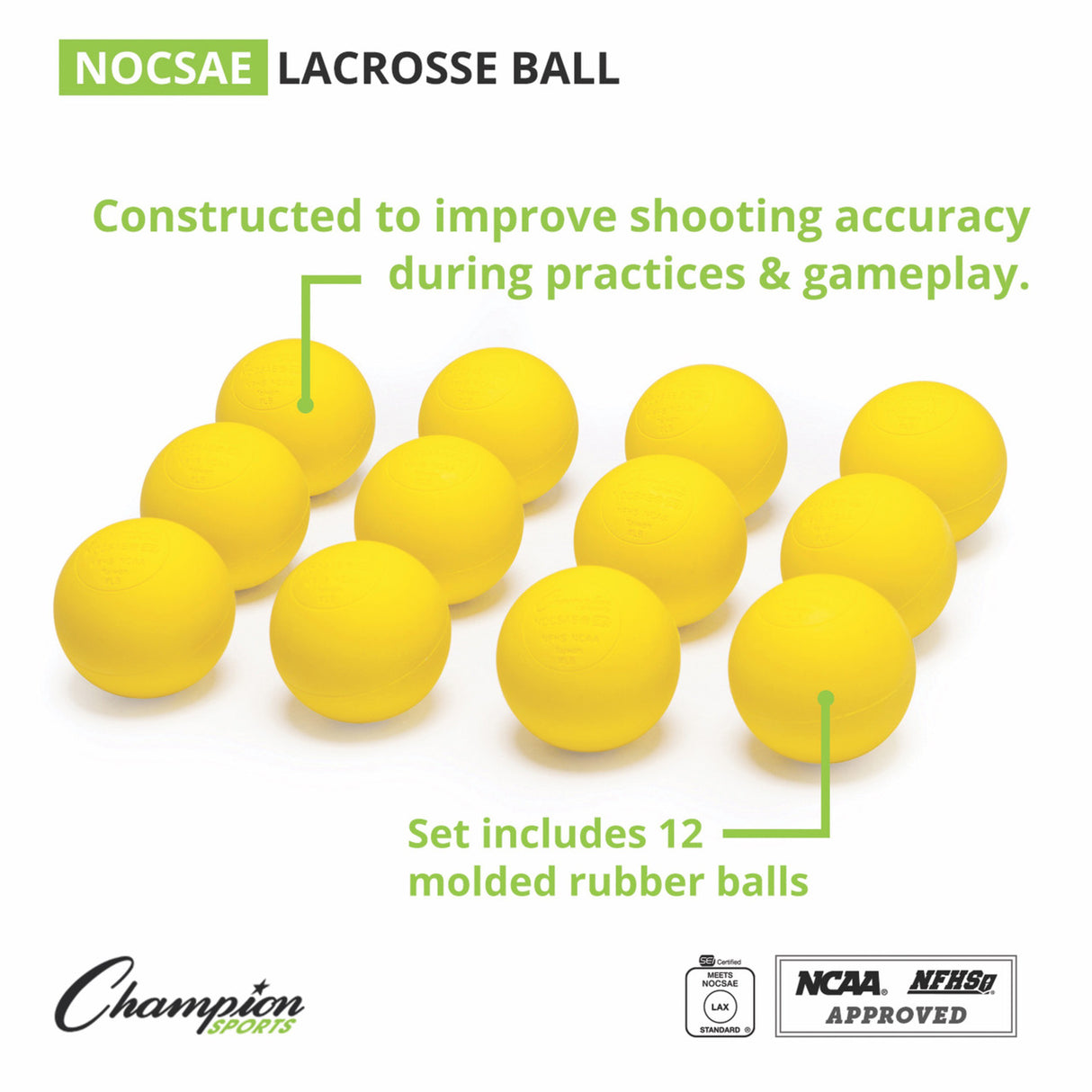 NOCSAE LACROSSE BALLS, BULK PACK ORANGE