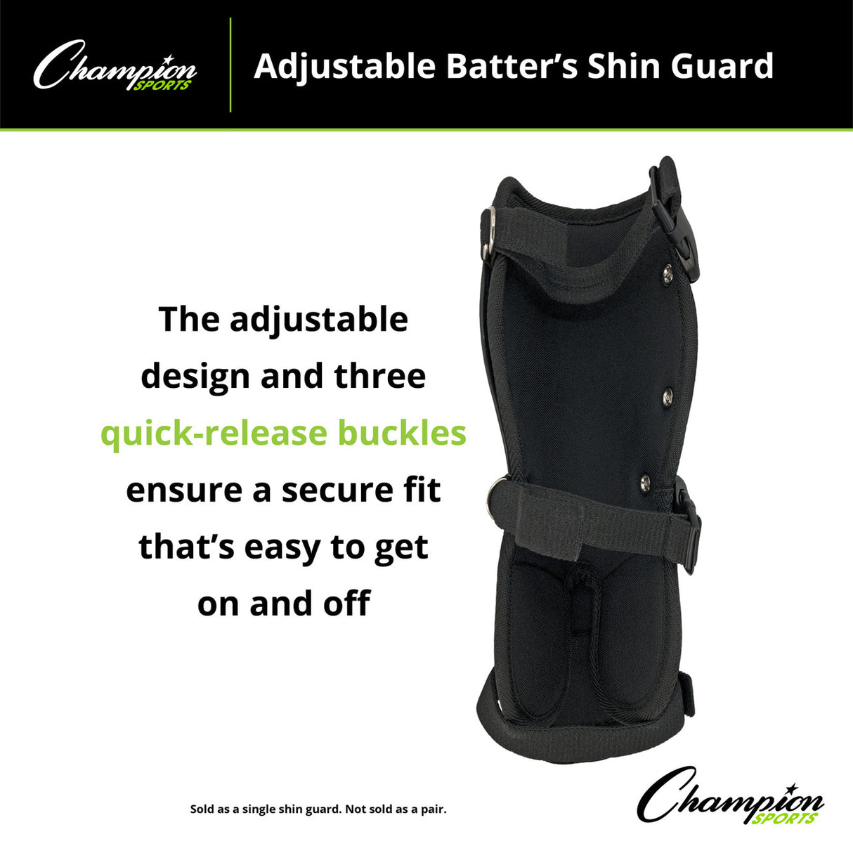 Champion Sports ADJUSTABLE BATTER'S SHIN GUARD