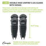 Champion Sports DOUBLE KNEE UMPIRE LEG GUARDS WITH WINGS