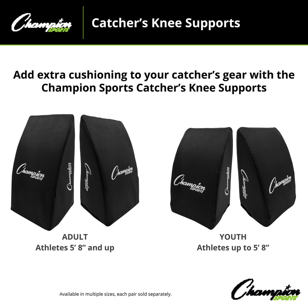 Champion Sports CATCHER'S KNEE SUPPORTS ADULT