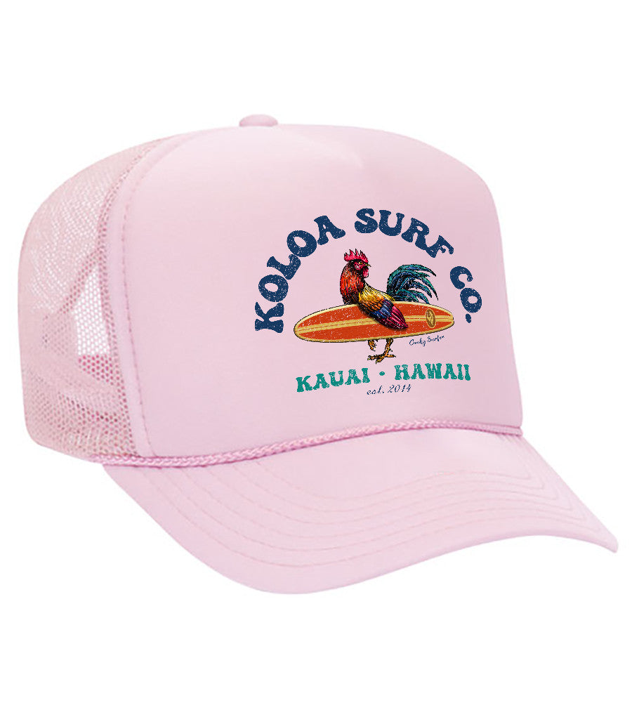 Koloa Cocky Surfer Foam Trucker Hat Koloa Surf Company LIGHT PINK