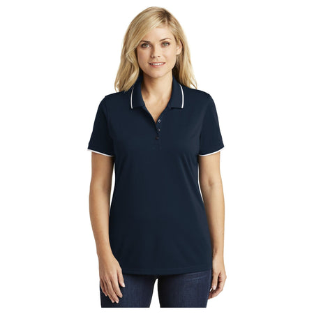 Port Authority ® Women's Dry Zone ® UV Micro-Mesh Tipped Polo. LK111 - Port Authority LK111 Polos/Knits Port Authority River Blue Navy/ White XS