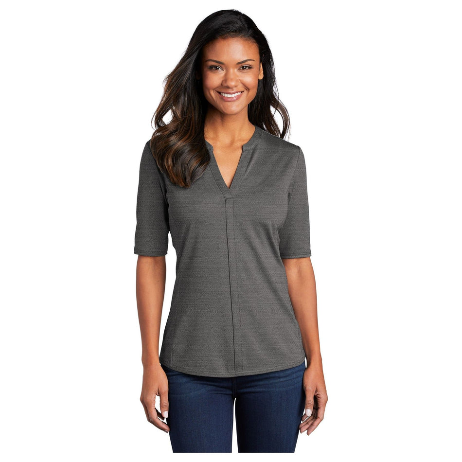 Port Authority  ®  Women's Stretch Heather Open Neck Top  LK583 - Port Authority LK583