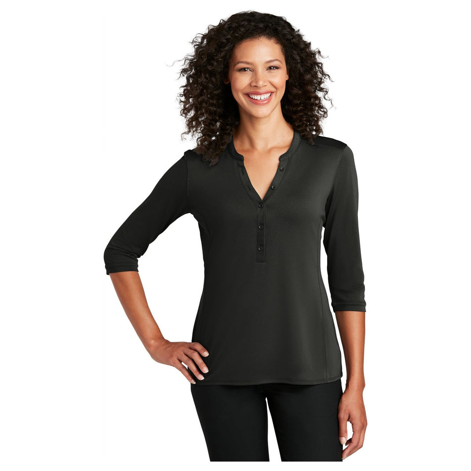 Port Authority ® Women's UV Choice Pique Henley LK750 - Port Authority LK750 Polos/Knits Port Authority Black XS