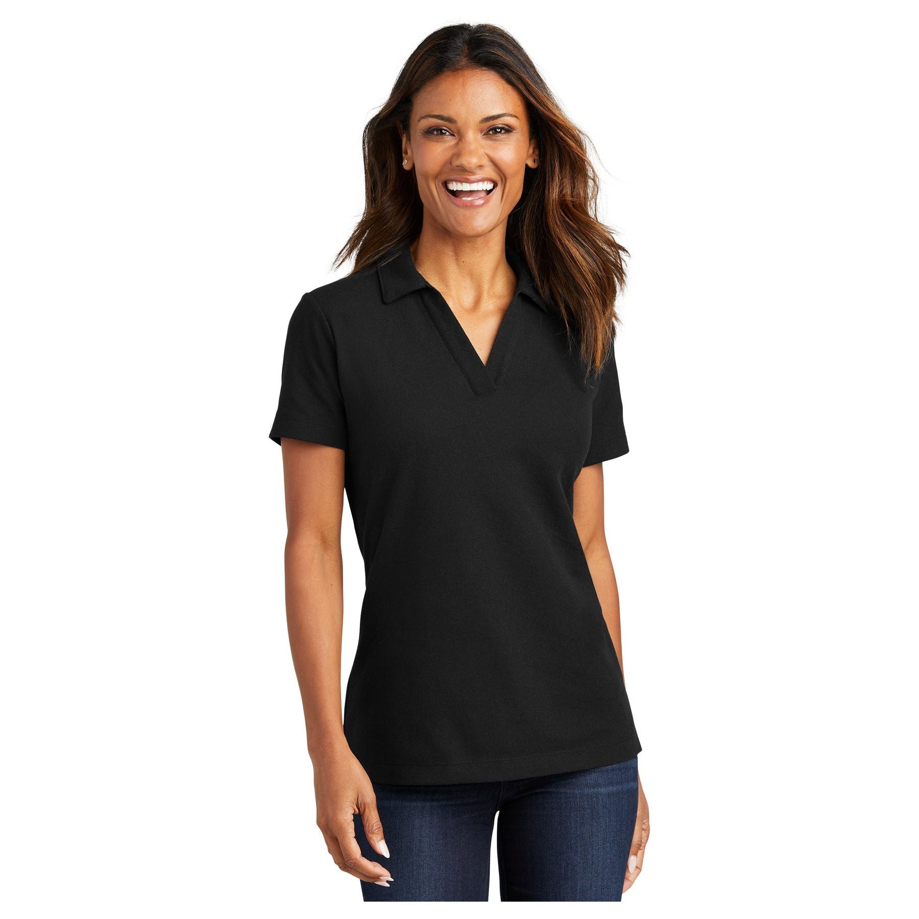 Port Authority ® Women's C-FREE ® Cotton Blend Pique Polo LK867 - Port Authority LK867 Polos/Knits Port Authority Black XS