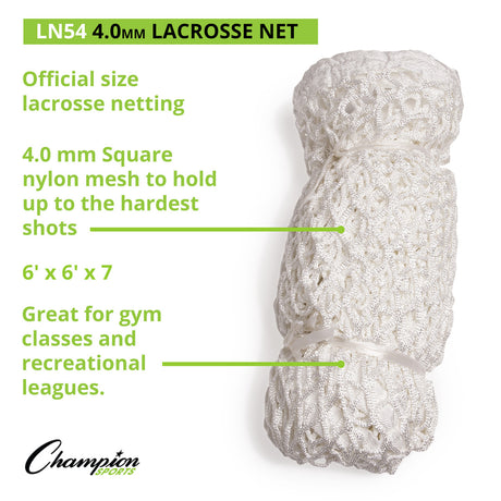 Champion Sports LN58 Lacrosse Net Pair 8 Mm Knotless