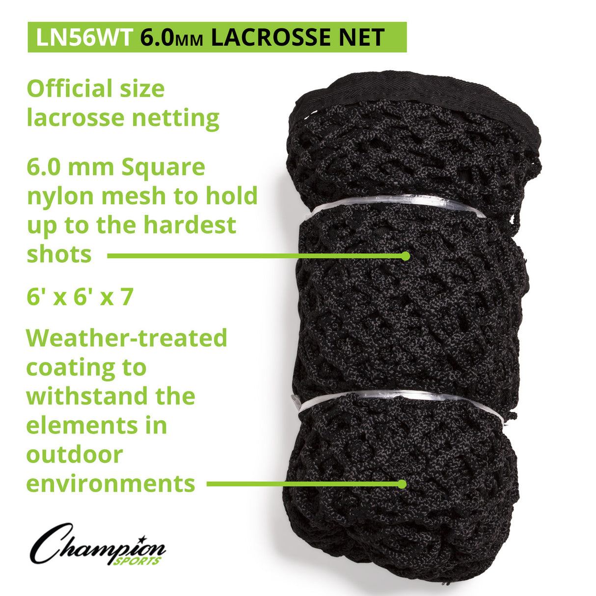 Champion Sports LACROSSE NET PAIR 8 MM KNOTLESS
