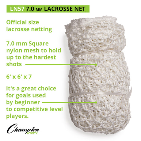 Champion Sports LN58 Lacrosse Net Pair 8 Mm Knotless
