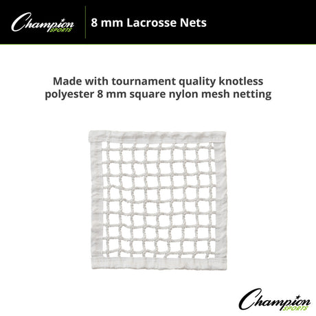 Champion Sports LN58 Lacrosse Net Pair 8 Mm Knotless
