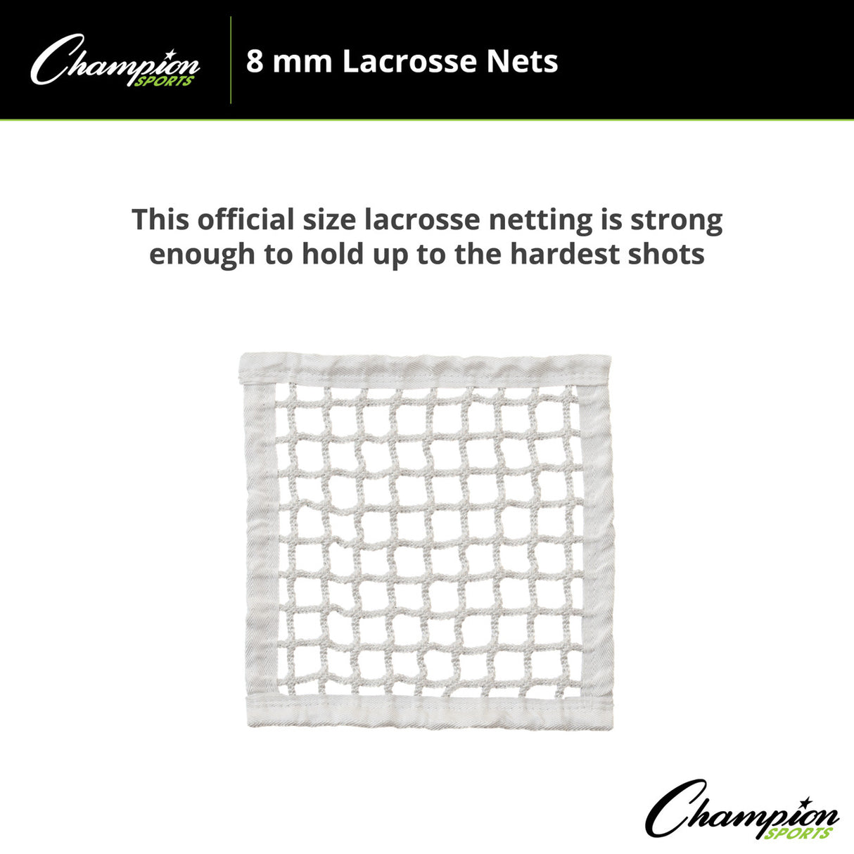 Champion Sports LACROSSE NET PAIR 8 MM KNOTLESS