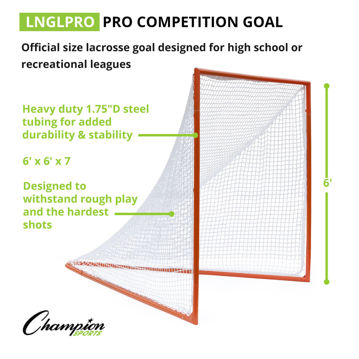 Champion Sports PRO COMPETITION LACROSSE GOAL