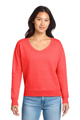 Port & Company LPC098V Women's Beach Wash Garment-Dyed V-Neck Sweatshirt | Port & Co LPC098V
