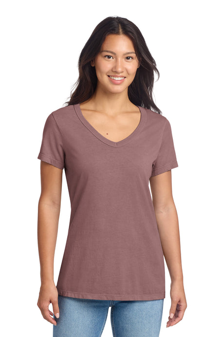 Port & Company LPC099V Women's Beach Wash Garment-Dyed V-Neck Tee | Port & Co LPC099V