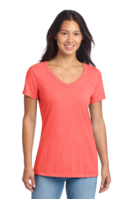 Port & Company LPC099V Women's Beach Wash Garment-Dyed V-Neck Tee | Port & Co LPC099V