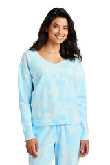 Port & Co ™  Women's Beach Wash ®  Cloud Tie-Dye V-Neck Sweatshirt LPC140V - Port & Company LPC140V
